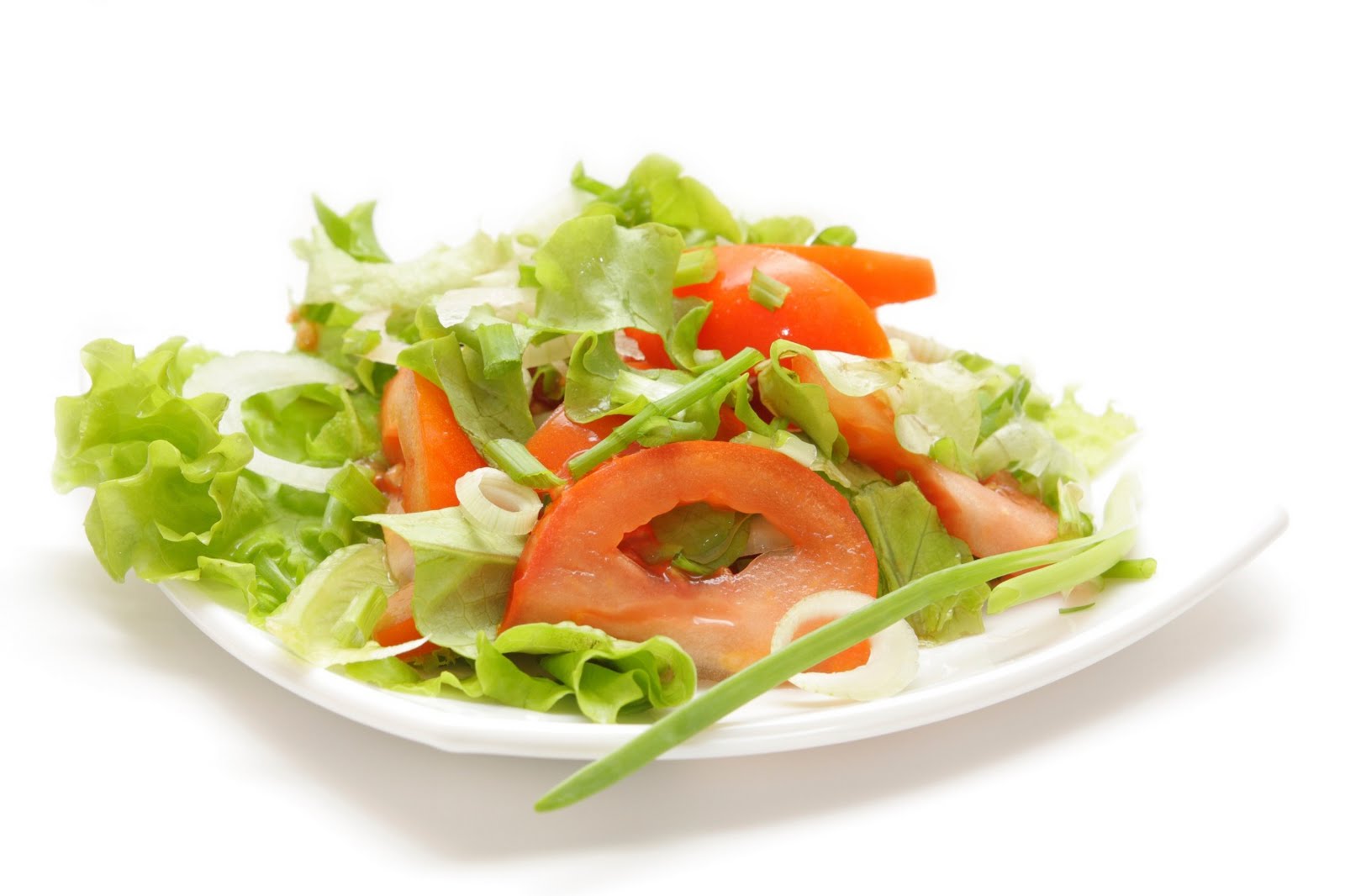 fresh salad with tomato and onion